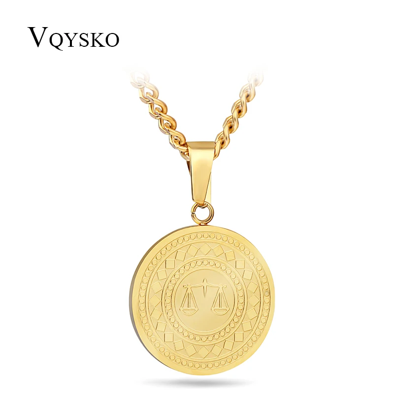 HipHop Men Women Justice Balance Scales Necklaces Pendants Golden  Chains Stainless steel Jewelry Gifts