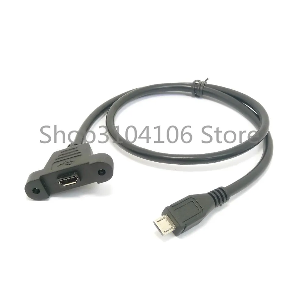 Micro-USB 5-контактный разъем Micro USB 2.0 «папа» к «мама» Micro USB 2.0 Удлинительный кабель 30 см 50 см с винтами Отверстие для монтажа на панели