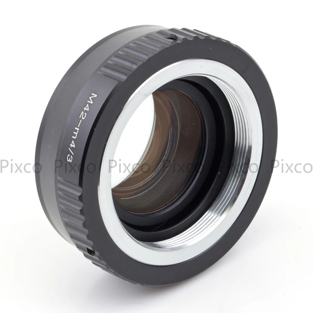 Pixco Speed Booster Focal Reducer Lens Mount Adapter Ring for M42 Screw to Micro 43 Camera G110 G100 G95 E-M1III E-M10IV E-PL7