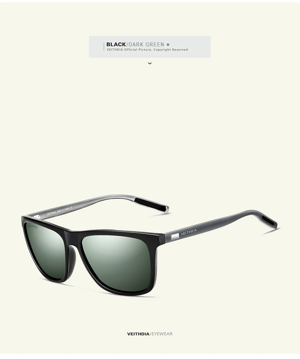 VEITHDIA Unisex Polarisierte Sonnenbrille UV400 TR90 Aluminium-Magnesium Sport Outdoor Vintage Sonnenbrille für Männer und Frauen V6108 – Detail 18