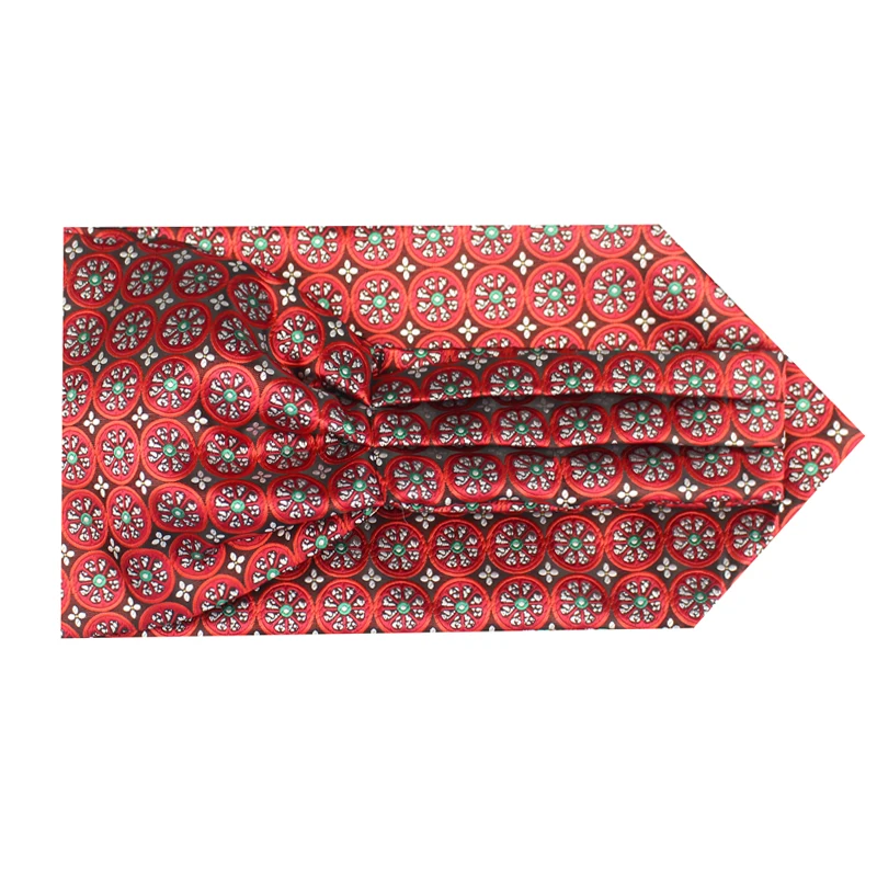 Corbatas clásicas de moda para hombre, corbata Vintage Jacquard Ascot para fiesta, caballero británico, corbata de cuello de seda de poliéster