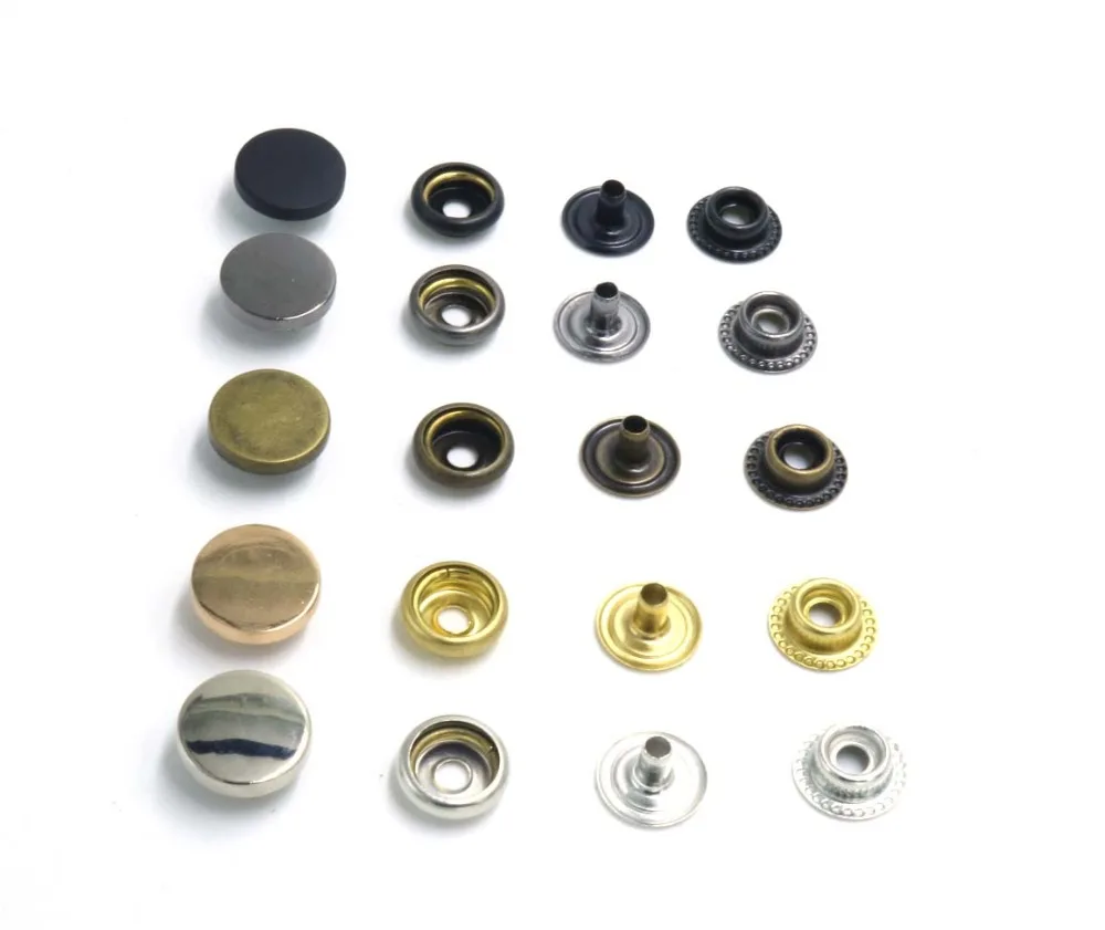 High quality Flat metal 10mm/12mm/15mm/17mm/20mm new Metal buttons 201/203 Overcoat silver snap button 10sets/lot