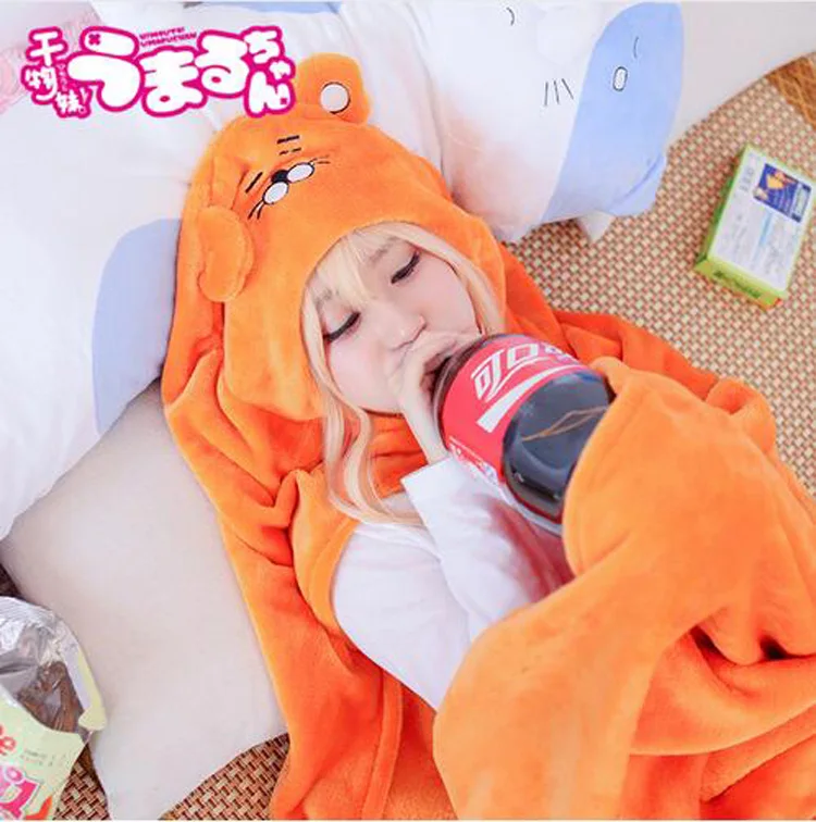 High Quality Himouto! Umaru-chan Cloak Anime Umaru Chan Doma Umaru Cosplay Costume Flannels Cloaks Blanket Soft Cap Hoodie