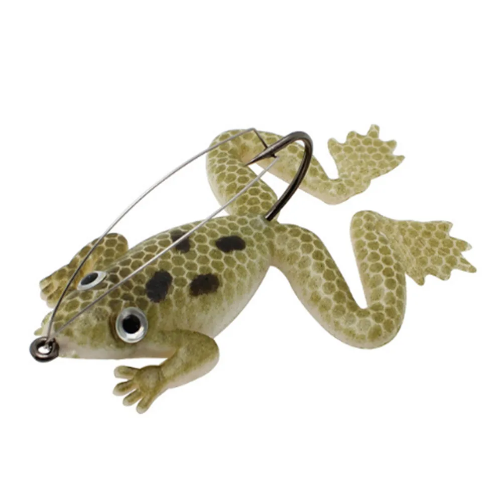 1pcs Frog Fishing Lure 6cm 5.2g Silicone Soft Bait 3 Colors Artificial Frog Fishing Bait with Hook Pesca Fishing Tackle