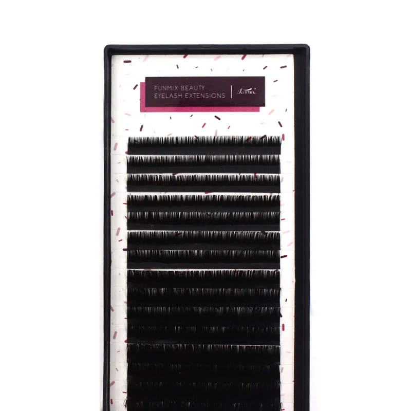 FUNMIX EP-008 C/D Curl 7-14mm Mixed Length Premium Silk False Eyelashes Individual Lashes Extensions