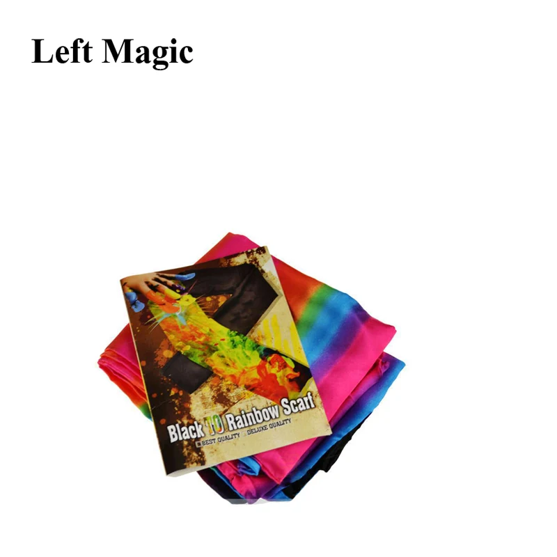 Change Color Scarf Magic tricks Black To Rainbow Silk Streame Magic Tricks magia Props Funny stage Close Up Magie E3061