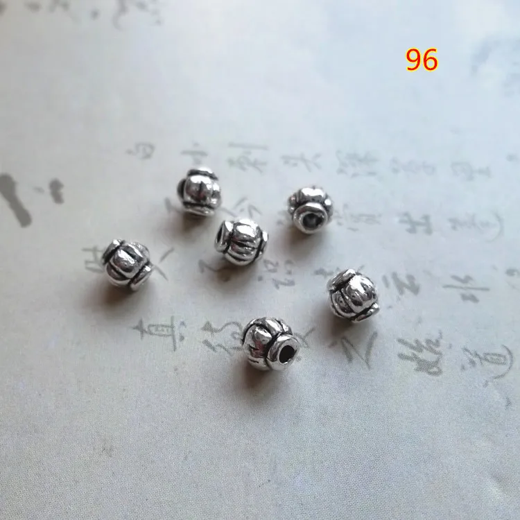 100pcs/lot Fashion Tibetan Silver Pumpkin Small Metal Beads 4mm Alloy Beading Decoration Spacer Loose Charms DIY Jewelry Make