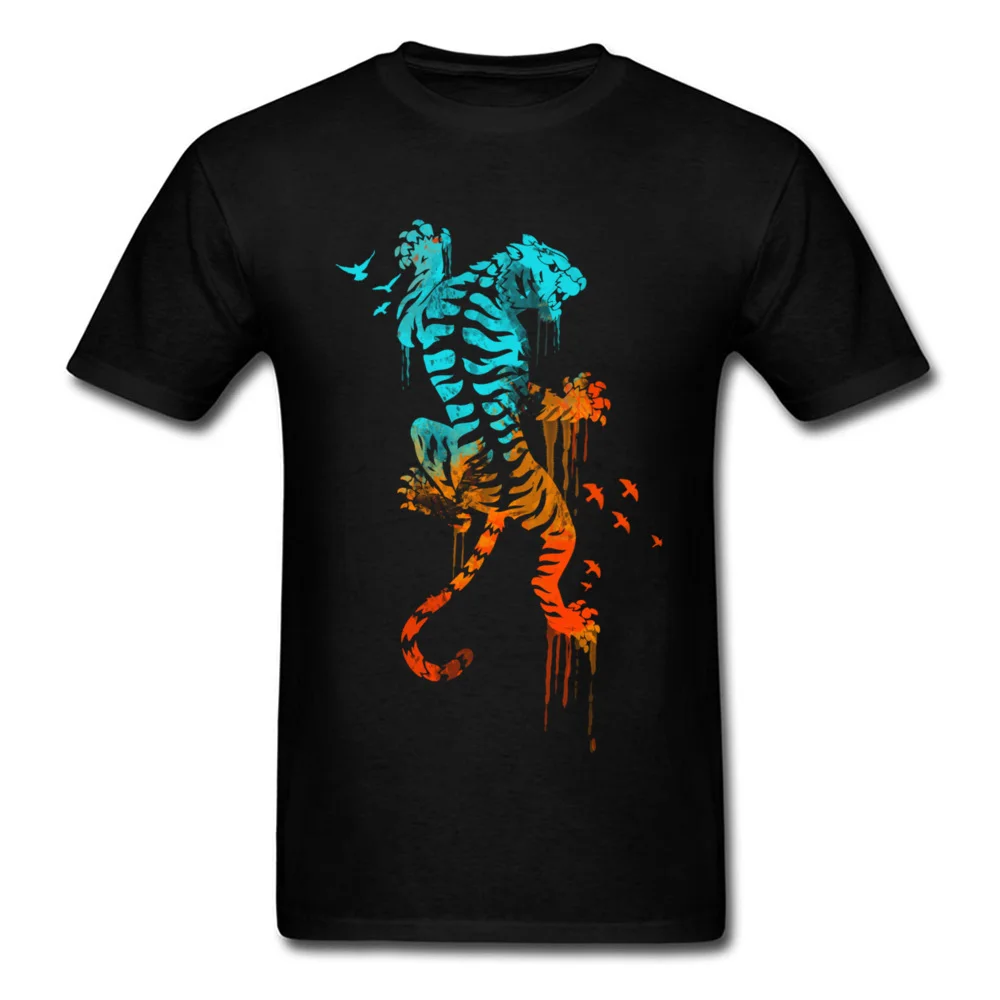 Watercolor Painting T-Shirts Wildlife Beast Animal Melted Survival 3D Tiger Tshirt For Men Hipster Hip Hop Brand Clothes T Shirt