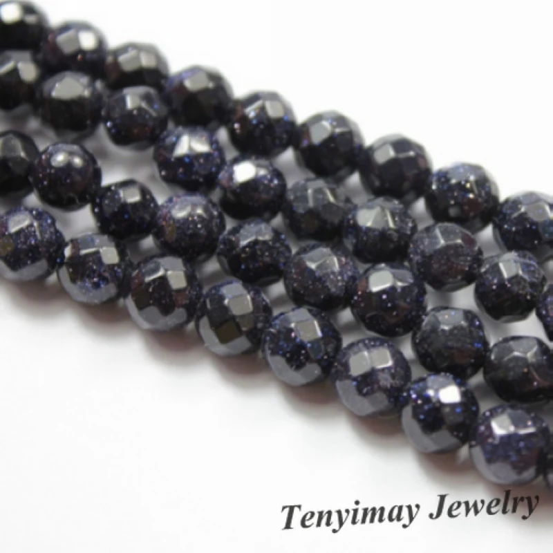 

12MM Faceted Blue Sand Stone Beads For DIY 2 Strands Wholesale(32pcs/strand) Free Shipping