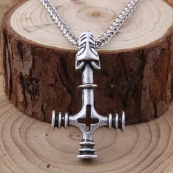 dropshipping 1pcs Wolf cross pendant Viking necklace men gift with stainless steel chain