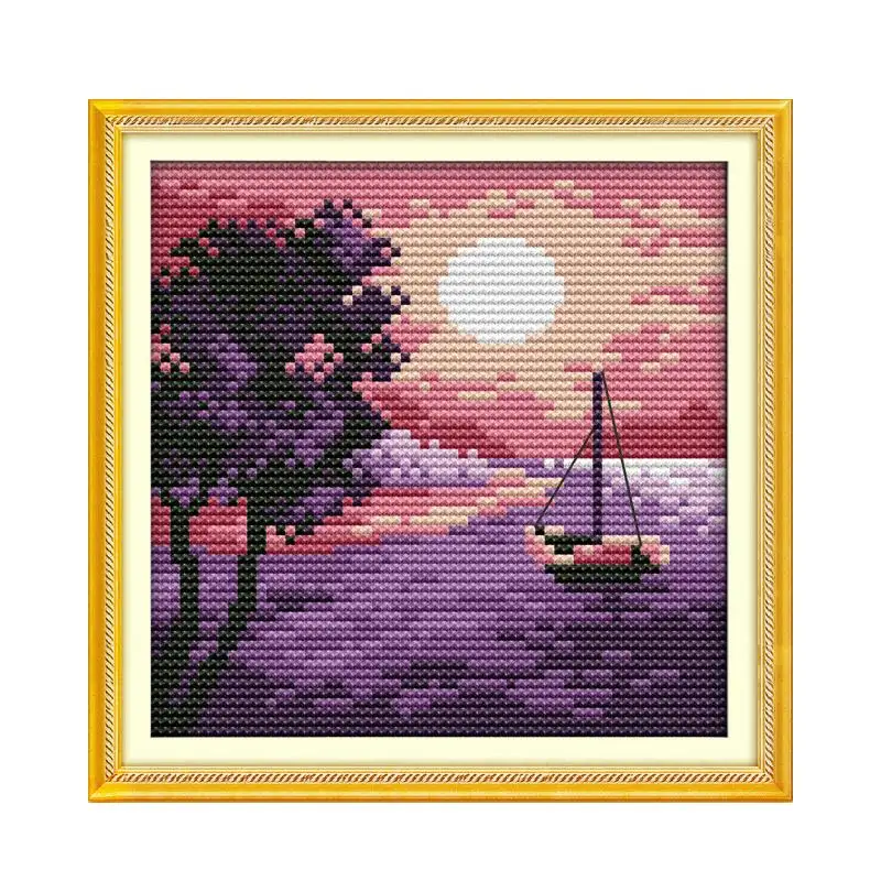 Spring, Summer, Autumn and Winter Countryside Four Seasons Beautiful Scenery Small DIY Handmade Embroidery Cross Stitch