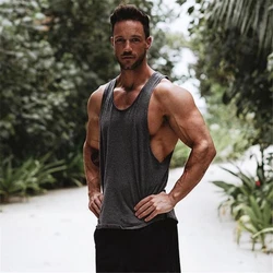 Brand gyms clothing Men Bodybuilding and Fitness Stringer Tank Top Vest sportswear Undershirt muscle workout Singlets