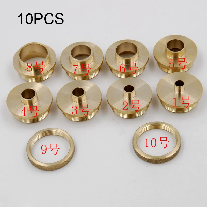 10PCS/set Brass Router Template Guide Bushings Engraving Machine Electric Router Copying Collar