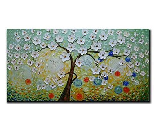 

3D Palette Knife Modern Abstract Rich Tree Oil Painting Canvas Art for Office Home Decoration Still Life Painting Hand Painted