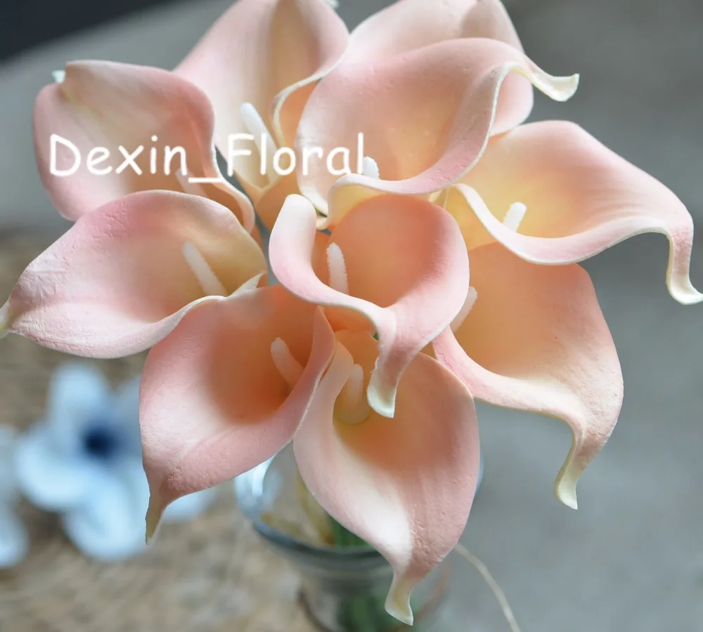 

Blush Pink Calla Lilies Real Touch Flowers For Silk Wedding Bouquets, Centerpieces, Wedding Decorations, Artificial Flowers