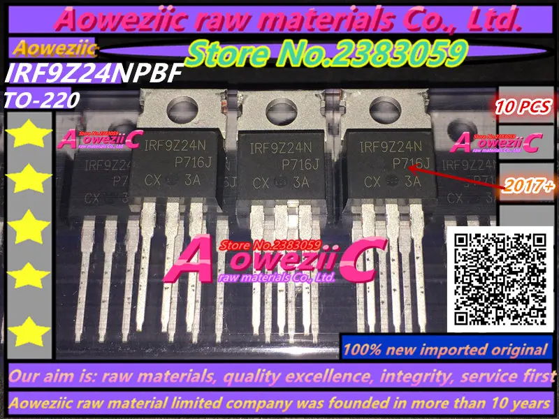 Aoweziic 2017+ 100% new imported original  IRF9Z24NPBF IRF9Z24N  F9Z24N  TO-220 P channel 12A 55V welder common FET