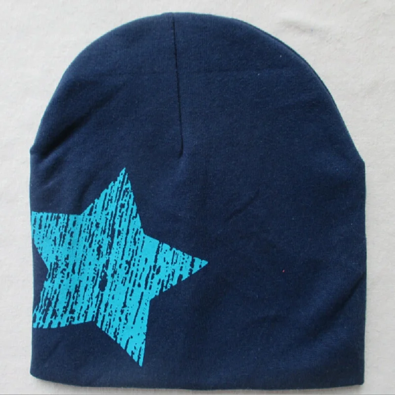 Autumn Winter Baby Boy Star Printing Cotton Beanie Hat Kids Caps