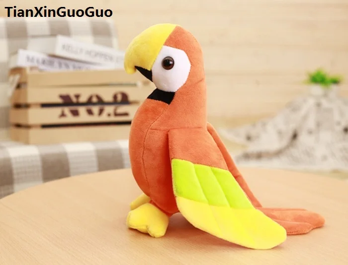 lovely coloured orange parrot bird about 25cm plush toy soft doll baby toy birthday gift s0201