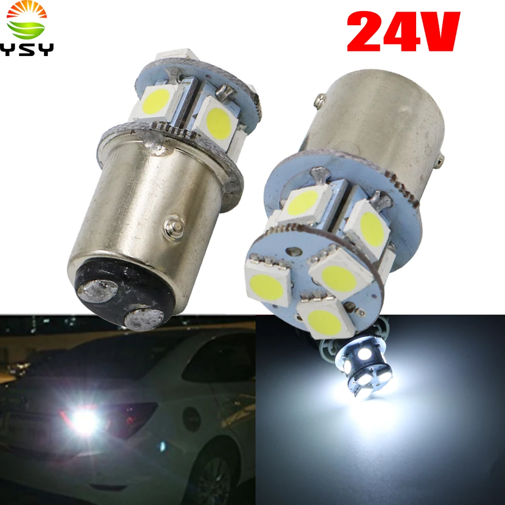 

YSY 200X 24V S25 P21w 1156 Ba15s 1157 Bay15d Car Led 5050 8 SMD Bulbs For Universal Car Brake Parking Lights Lamps White