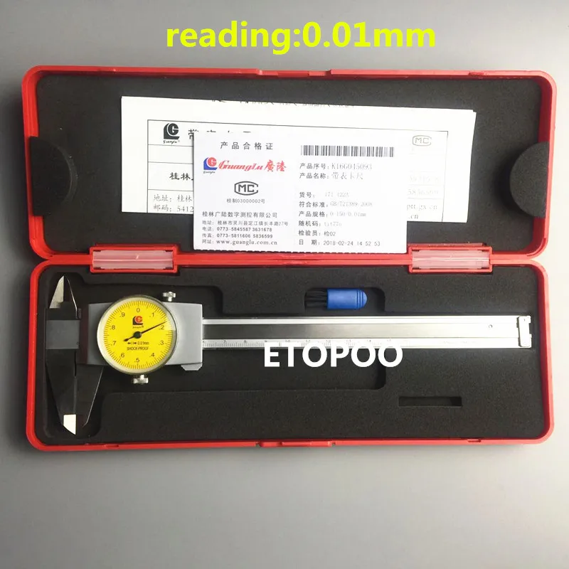 Guanglu Dial Caliper High Precision 0.01mm Stainless Steel Paquimetro Vernier Calipers Measuring Instruments Measure Tools