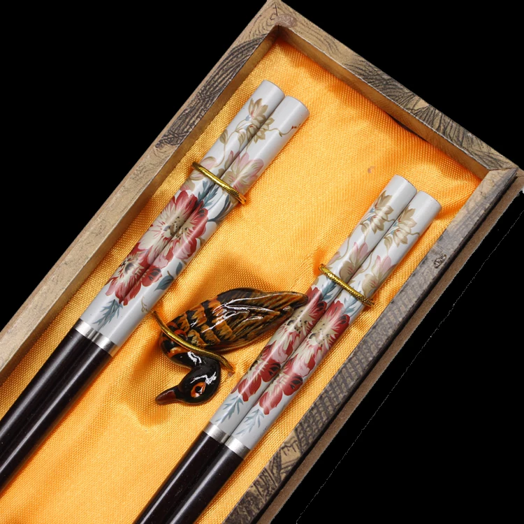 Essstäbchen aus Holz, Geschenkbox, Hochzeitsgeschenke, chinesische Merkmale, Überseegeschenke, Essstäbchen aus Holz, Essstäbchen-Set, Holzküche – Detail 10