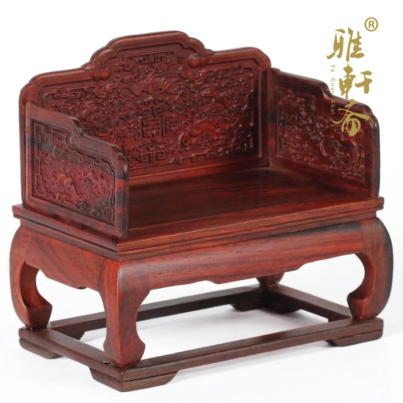 TZ] miniature furniture mahogany crafts of Ming and Qing Zhai wood embossed throne miniature chair