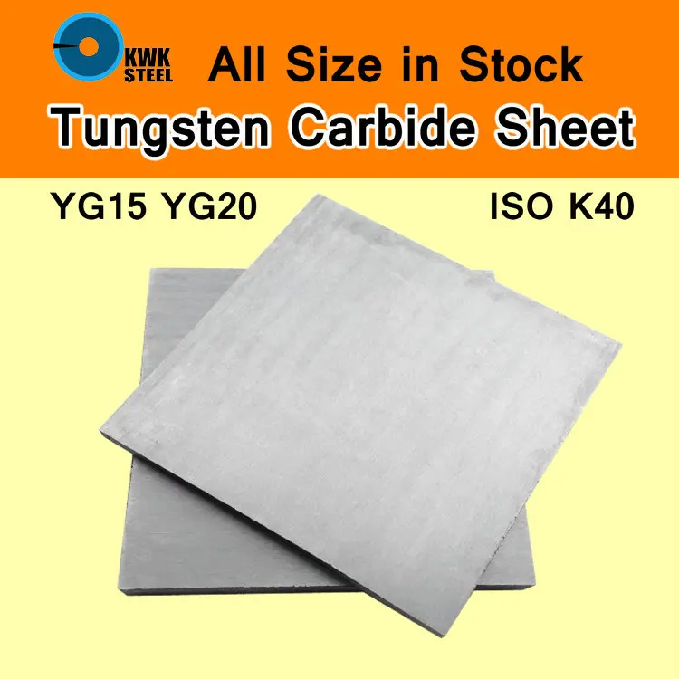 Tungsten Cemente Carbide Sheet Tungsten-cohalt Steel WC Co Alloy Board YG15 YG20 ISO K40 DIY Mould CNC Metal Process Plate