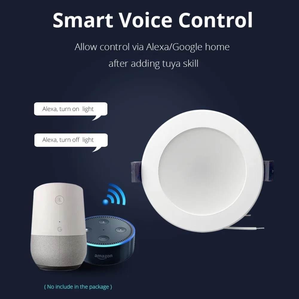 Zemismart 3.5 pollici 10W WiFi RGBCW Led Downlight controllo vocale di Alexa Echo Google Home Assistant domotica