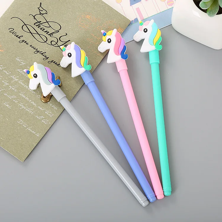 1 Pcs Cute Smd Unicorn Neutral Pen Creative Stationery Cartoon Student Water-based Pen Fresh Office Supplies Signature Pen