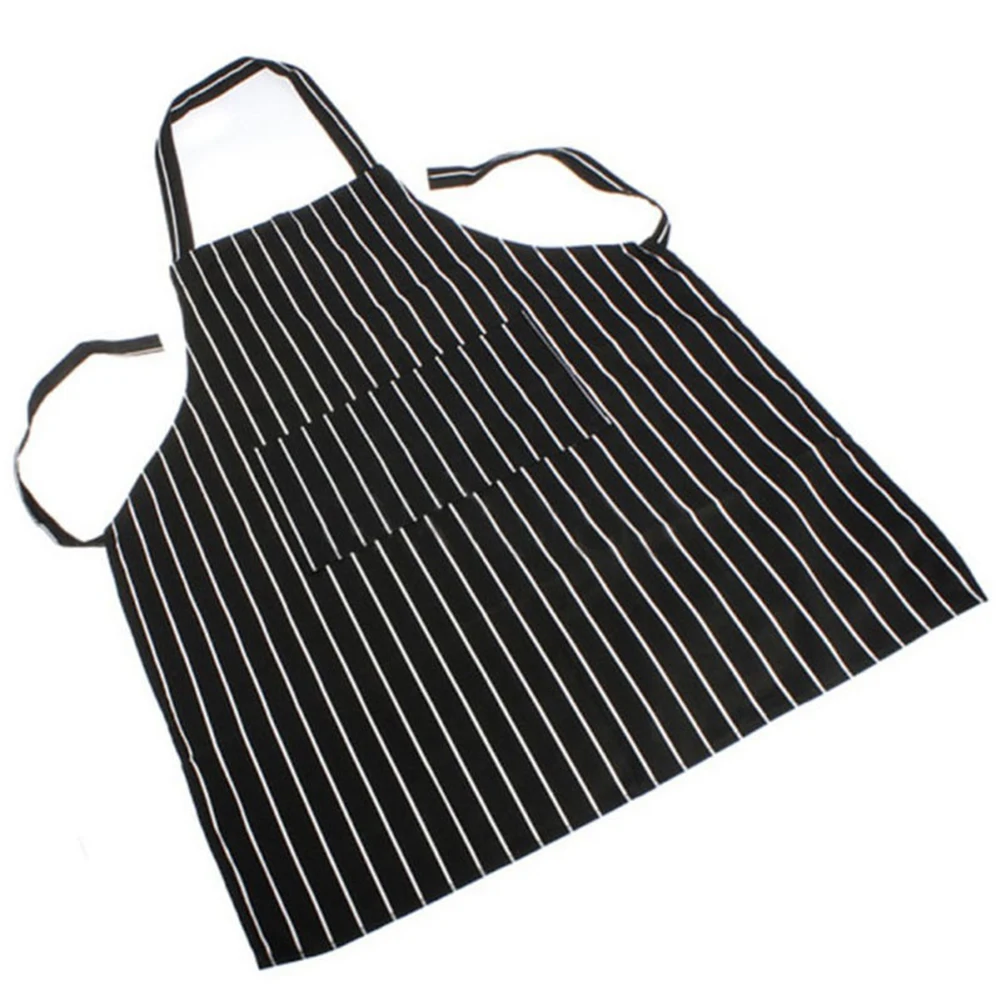 New 1PC Striped Plaid Long Fshion Man Women Waist Apron with Pocket Catering Chef Waiter Bar Kitchen Apron 70cm x 57cm