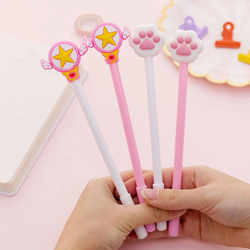 40 PCs Fairy Magic Wand Neutral Pen Student Creative Stationery Cartoon Black Signature Pen Wholesale