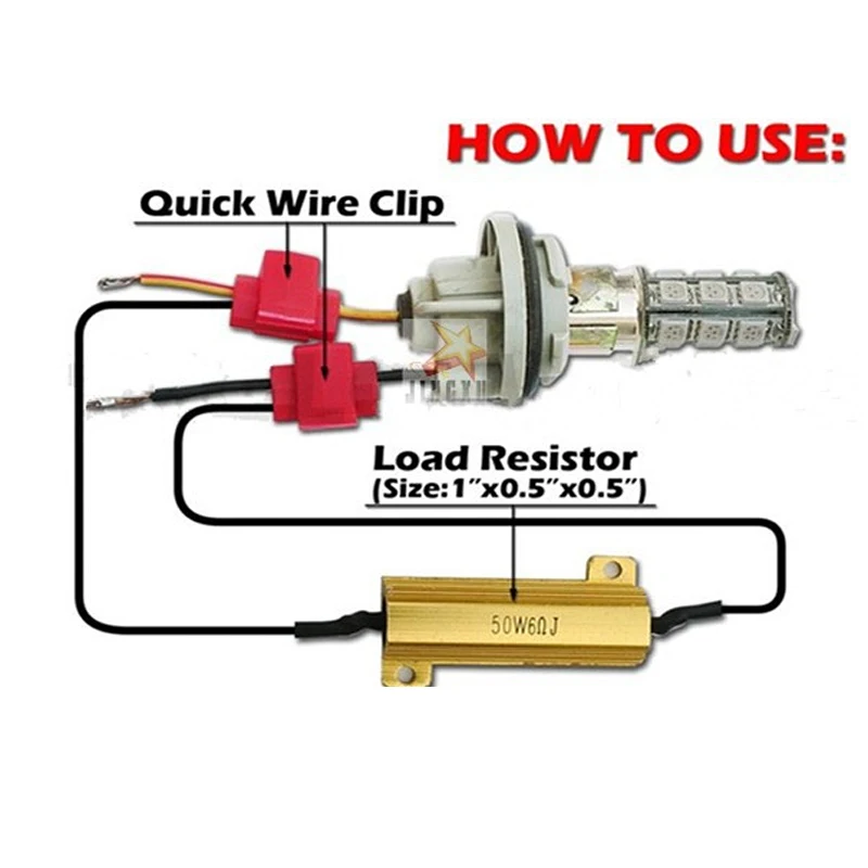 4x6ohm 50W Yük Direnci Canbus Anti-Yanıp Sönen Dekoderler LED ampul Ters Işık Dönüş Sinyali Sis Lambası Gündüz Çalışan Işık