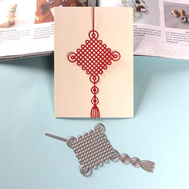 DUOFEN METAL CUTTING DIES Chinese New Year Chinese knots cutout lace hollow embossing stencil DIY Scrapbook Paper Album 2019 new