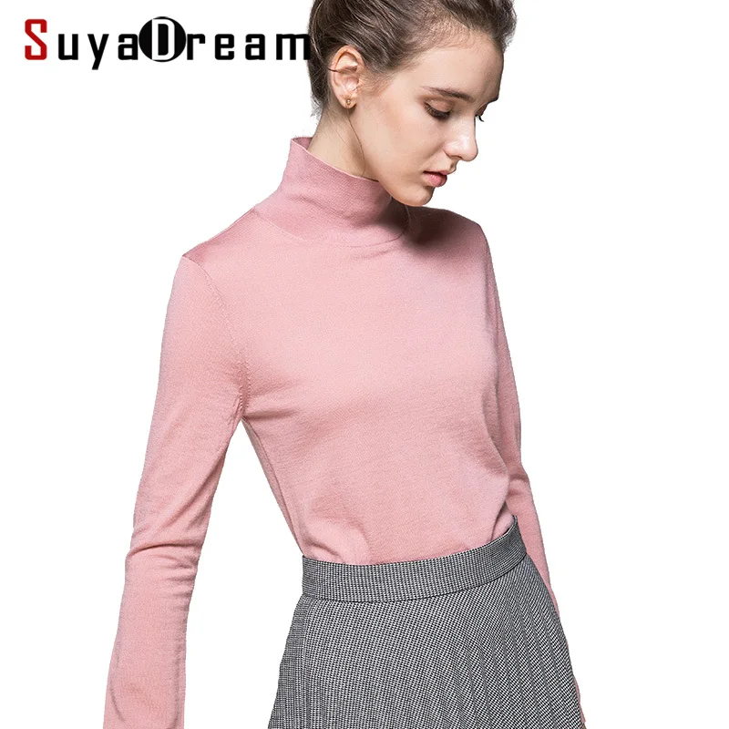 

Women Wool Pullover 100%Wool Sweater For Women Turtleneck Flat Knits 2021 Fall Winter Bottoming Sweaters