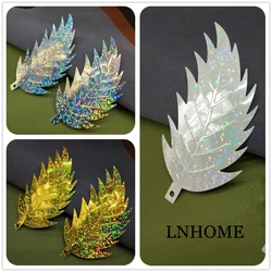 LNHOME 50pcs 90*46mm Large Leaf Sequins For Crafts Sewing DIY Garment Accessories Loose Spangles With 1 Side Hole