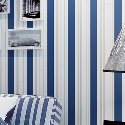 Mediterranean blue stripe wallpaper