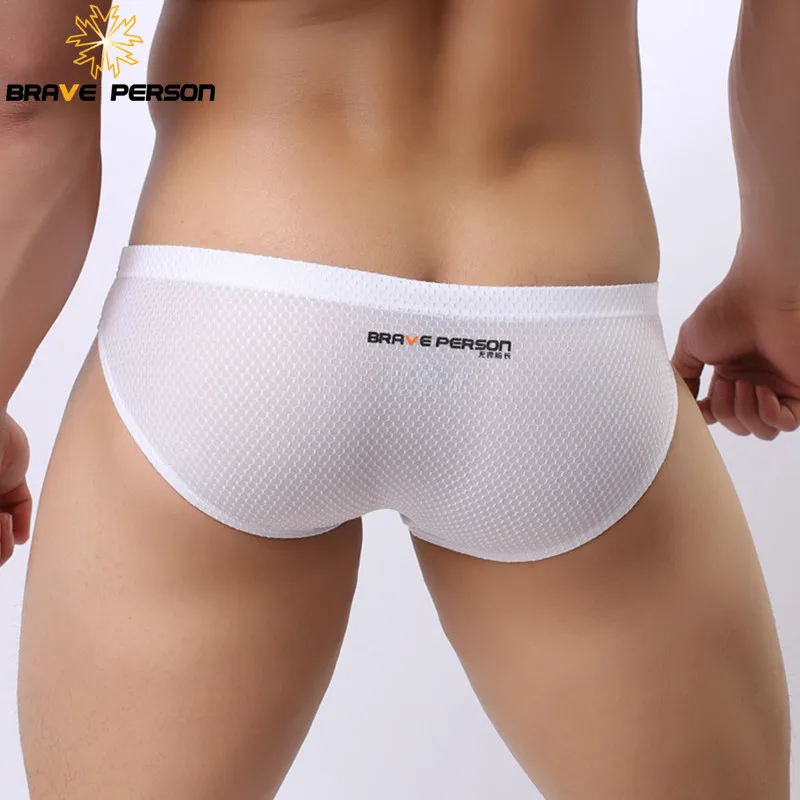 Brave Person Men\'s Nylon Underwear Briefs Bikini Sexy Men Shorts Jacquard Penis Underpants Brand Briefs Mens Underwear