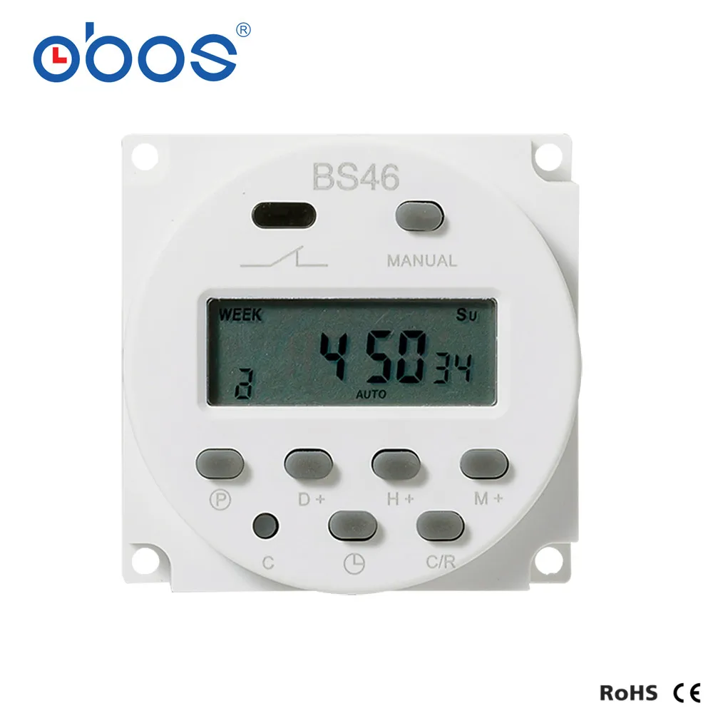 OBOS CN101A AC 220V 230V 240V  Digital LCD Power Timer Programmable Time Switch Relay 16A timers CN101 timer DC12V DC24V