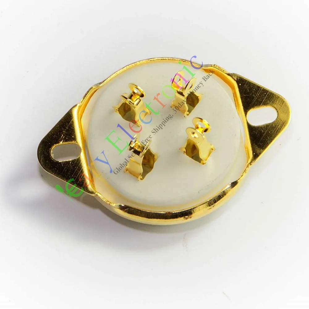 الجملة والتجزئة 4 قطعة الذهب 4pin السيراميك فراغ أنبوب المقبس مطلي ل 300B 2A3 الصوت أمبير لتقوم بها بنفسك جزء شحن مجاني