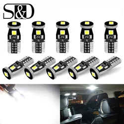 10pcs T10 W5W LED 194 168 Canbus Error Free LED Bulbs 3030 Chips Car Interior Door Reading Lights Parking Lamp 6000K Auto 12V