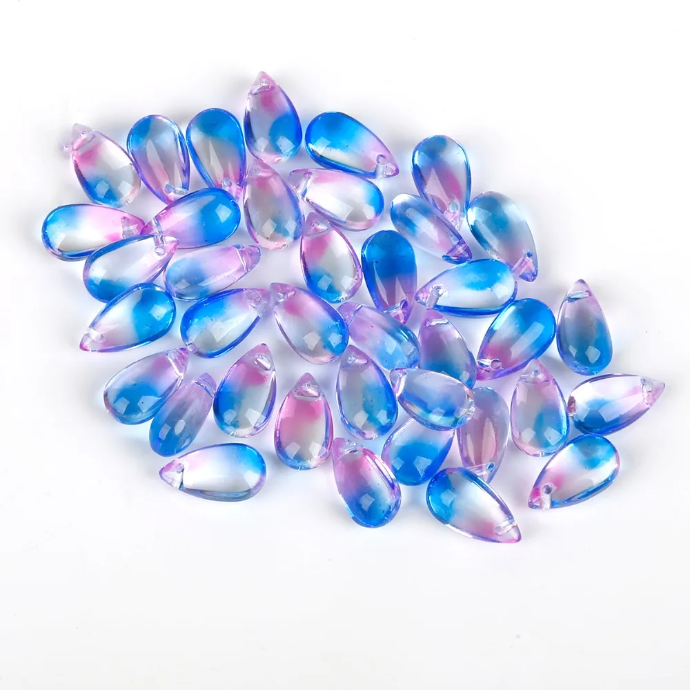 Mix 20Colors 14*8mm Glass Beads Czech Drop Water Pendant Shape Beads 5Pcs/lot Glass Loose Beads Jewelry Material diy Earrings