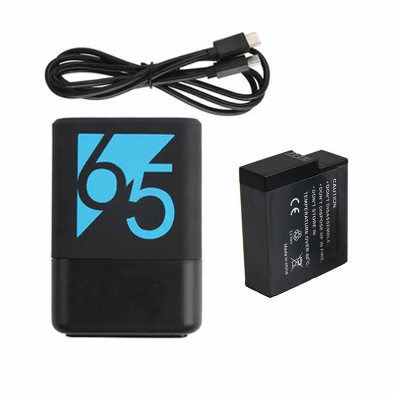 For Hero 5 Hero 6 7 8 Battery+Type-C Dual Batteries Charger Seat double Charge for 2018 Gopro hero 6 5 7 8  Black Accessories