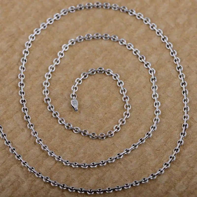 s925 pure silver necklace / crude 1.6mm / fox tail chain / snake chain, men and women pendant