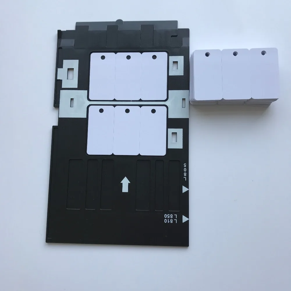 

Double Side Printable White Blank Inkjet 3 up PVC Card 100X+ 1pcs ID Card Tray for Epson Inkjet Printer A50,T50,R280,L800,L805