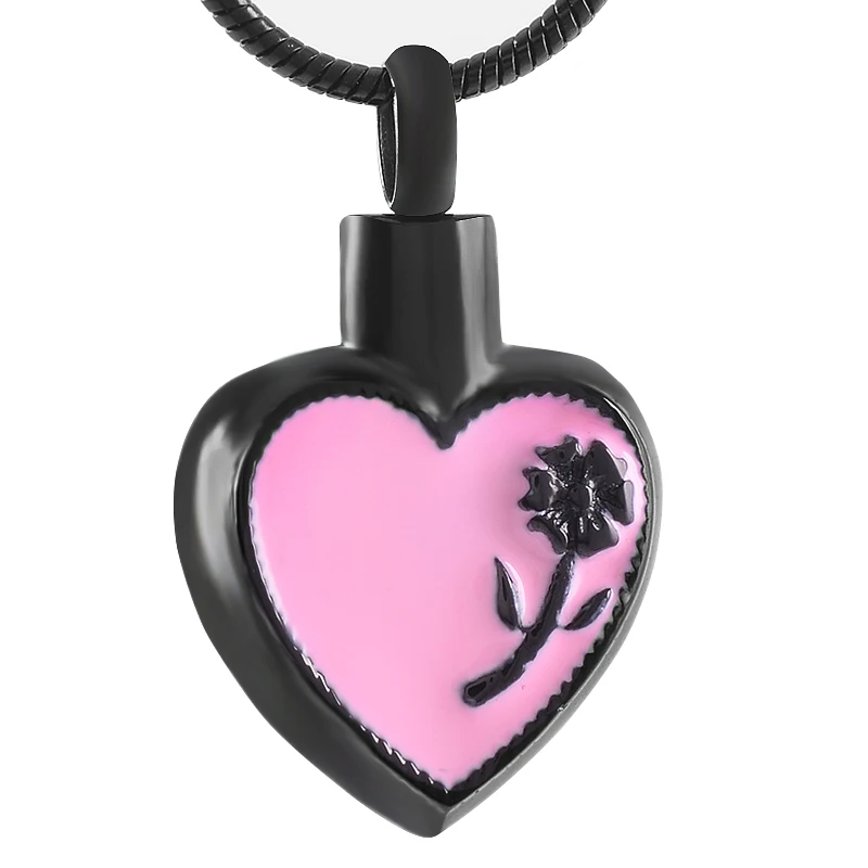 

IJD9378 Flower In My Heart 316L Stainless steel Cremation Jewelry Pendant Ashes Holder Memorial Necklace for women and men