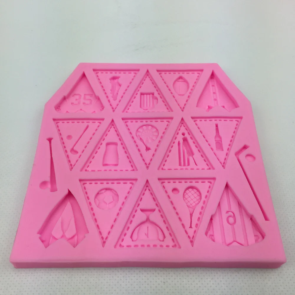 Sports Golf Baseball triangle chess Shape 3D fondant cake silicone mold kitchen chocolate making cupcake decoration tools F0296