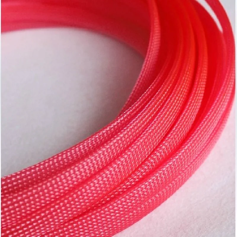 

Free shiping High quality 20meters/lot Three wire encryption 5mm colorful expandable braided tube mesh woven PET braided tube