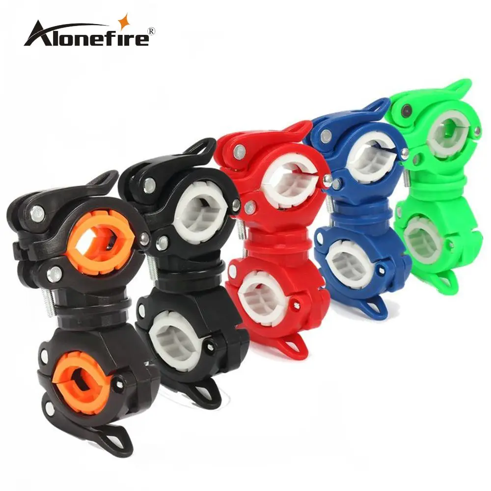 AloneFire BC05 360 Degree Rotation Cycling Bike Flashlight Holder Bicycle Light Torch Mount LED Head Front Light Holder Cliplamp