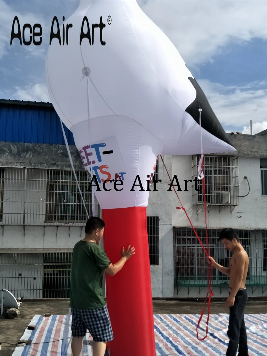 Cegonha inflável com faturamento vermelho personalizado para decoração de quintal explodir gaivota com