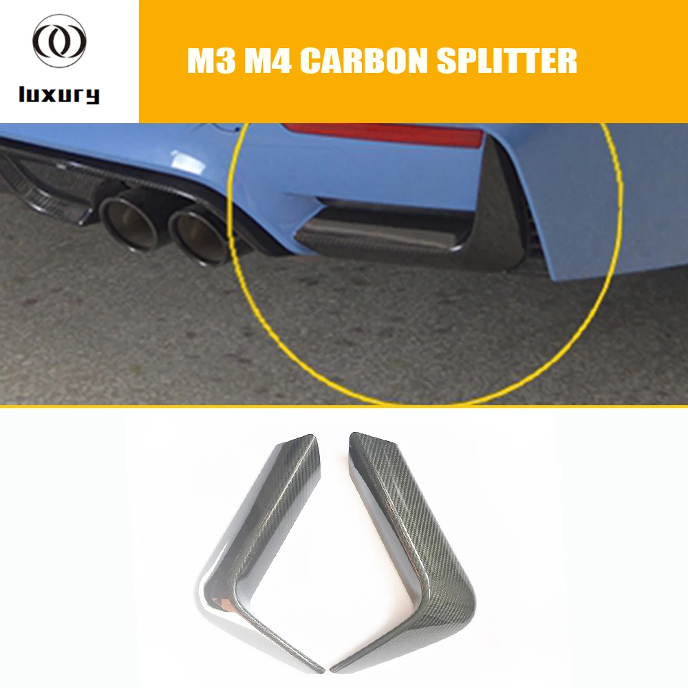 Dry Carbon Fiber Rear Bumper Side Splitter Apron for BMW F80 M3 F82 F83 M4 2014 - 2020